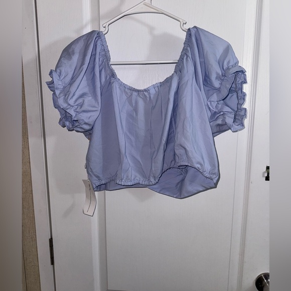 Truth Light Blue Ruffled Blouse - Picture 2 of 3